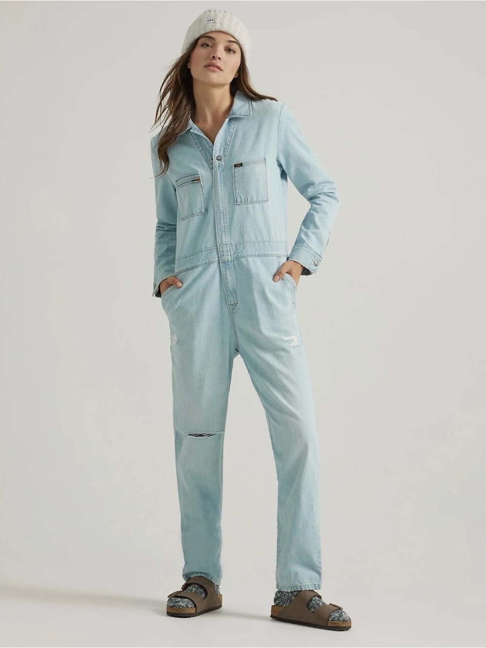 Lee Light Blue Denim Women's Overalls Jumpsuit